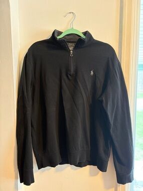 Polo by Ralph Lauren Black Half-Zip Pullover Sweater